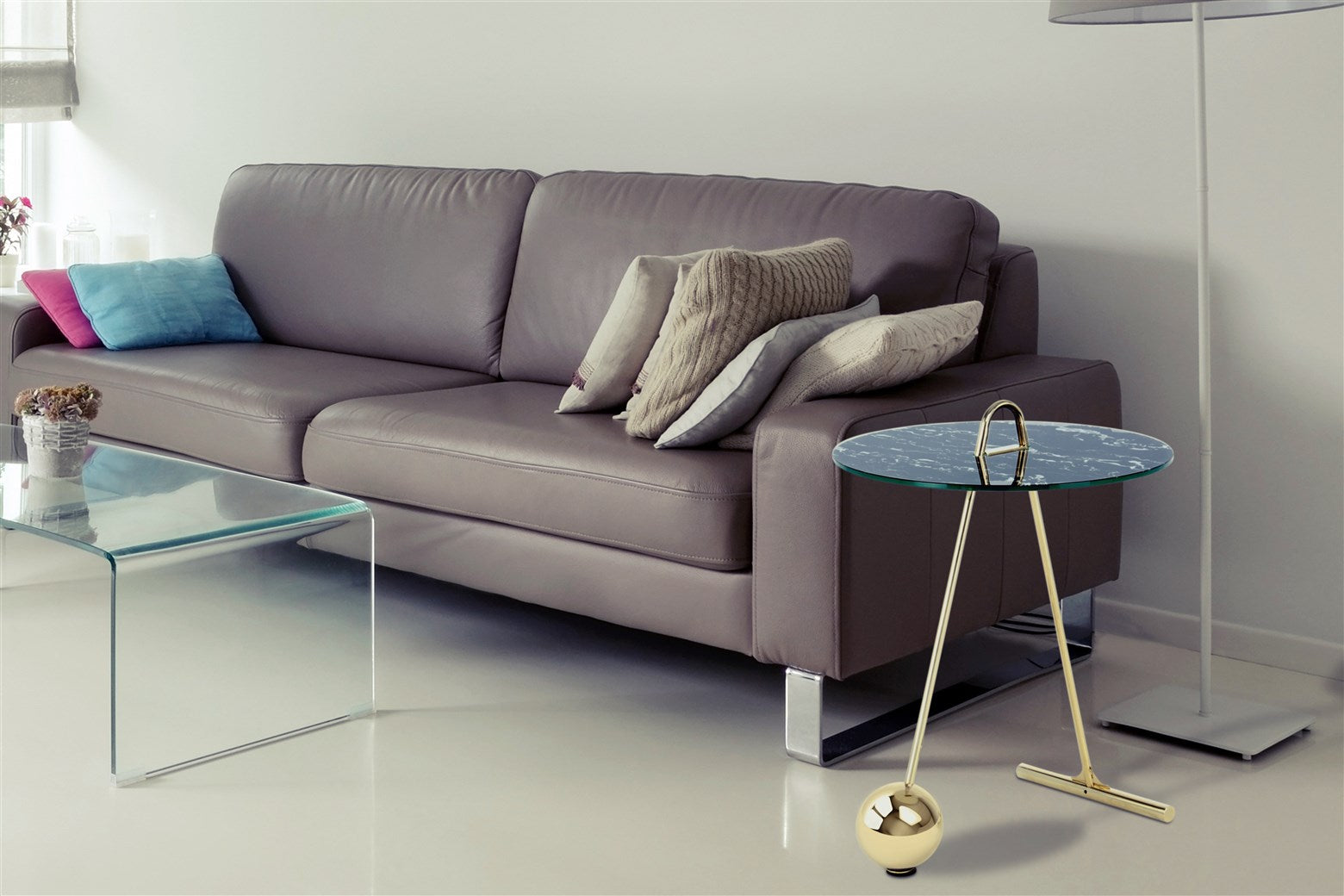 kayoom-pendulum-525-beistelltisch-extravagantes-design-glasplatte-in-marmor-opti image 2