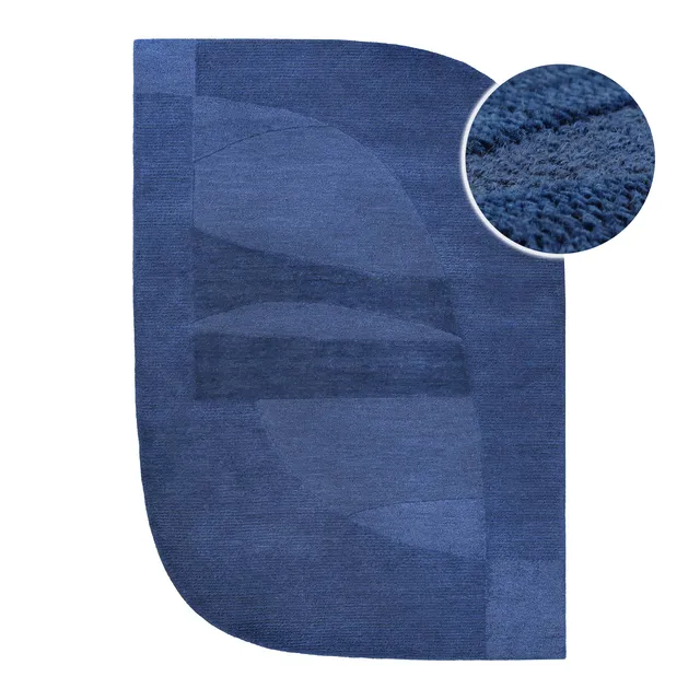 weconhome-dodo-kurzflorteppich-kobalt-blau-schurwolle image 1