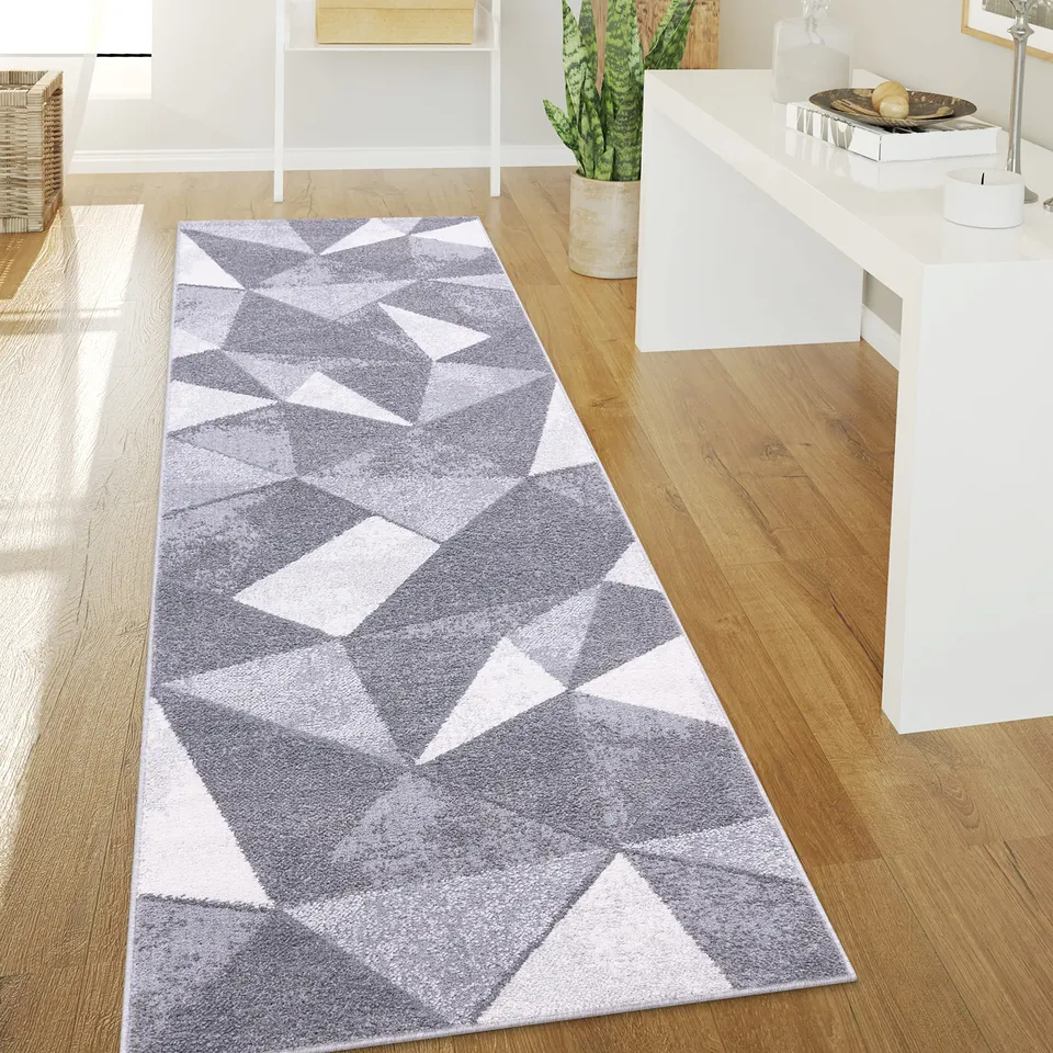 paco-home-teppich-kurzflor-vintage-rautenmuster-80x150-cm-grau image 1