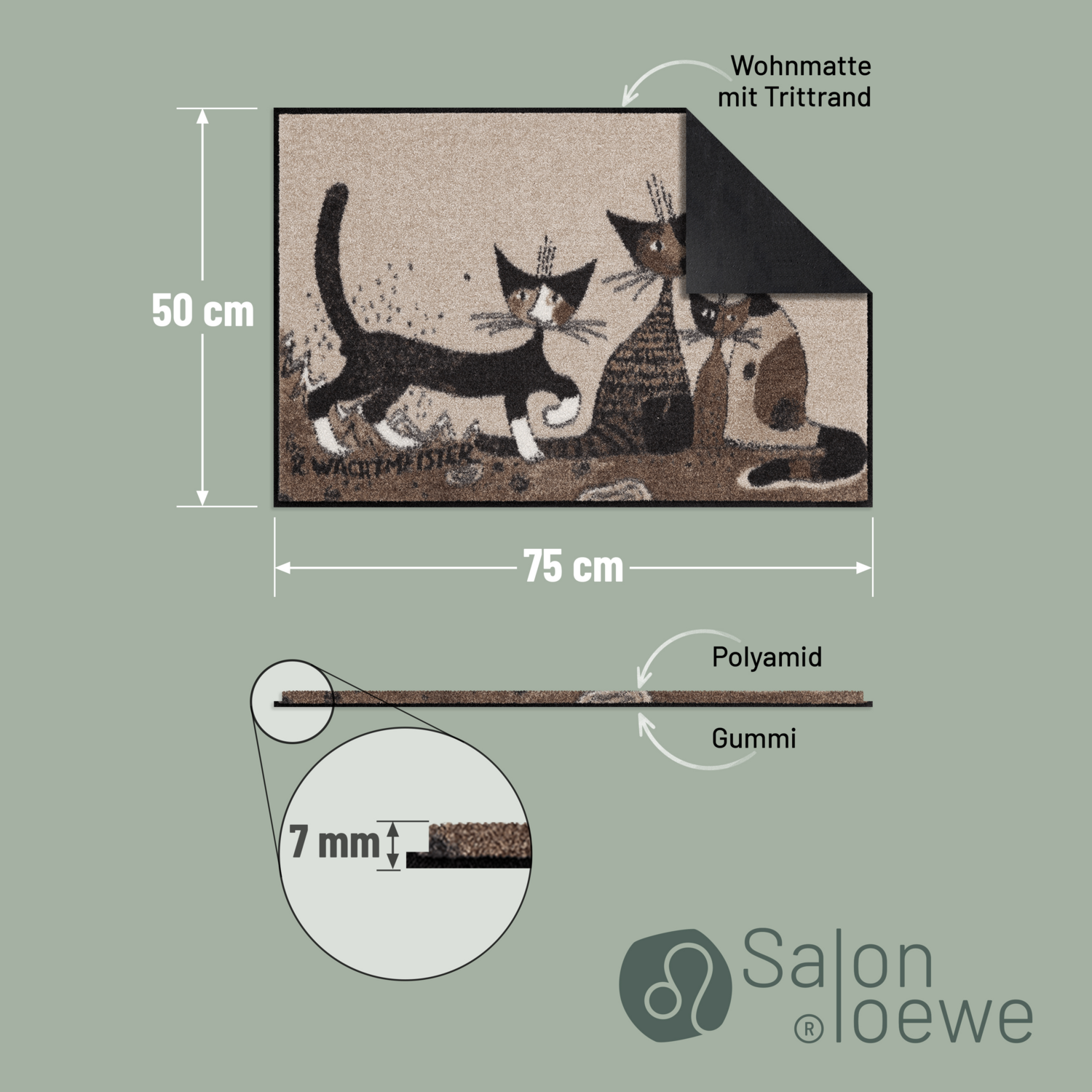 salonloewe-serafino-friends-teppich-50-x-75-cm-katzenmotive-in-beige-braun-polya image 4