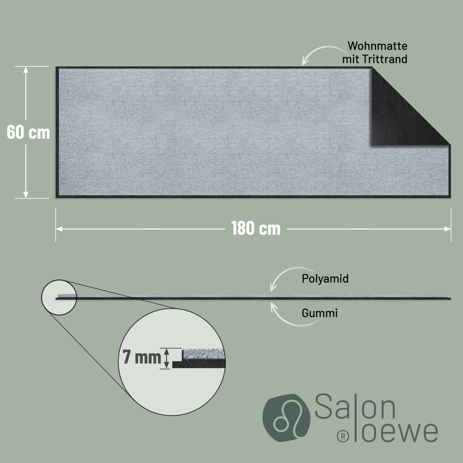salonloewe-silbergrau-halbrunde-schmutzfangmatte-60-x-180-cm-eleganter-l-ufer-in image 3