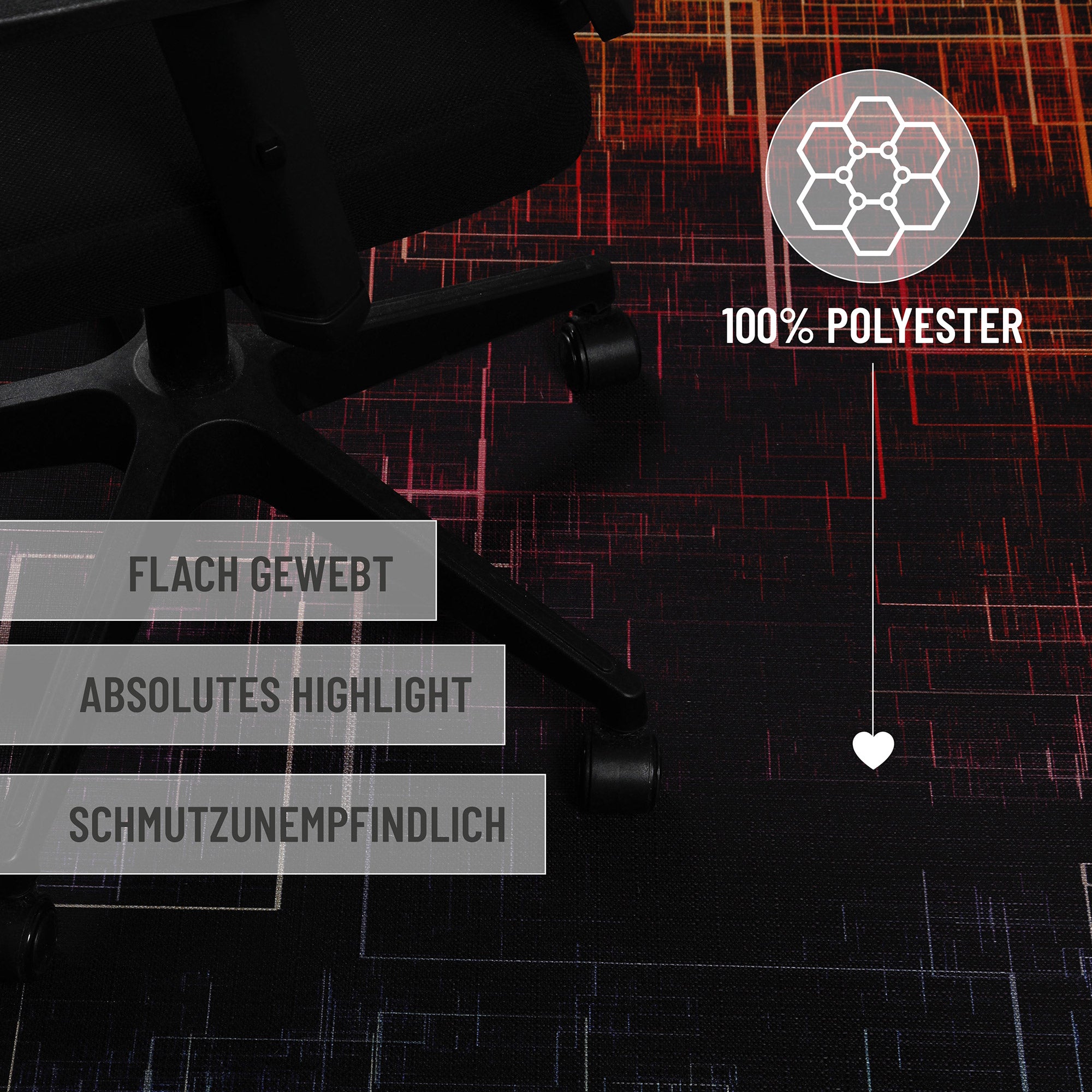 weconhome-gamerteppich-quantum-warp-schwarz-multi-gewebt-antirutsch-oeko-tex image 3