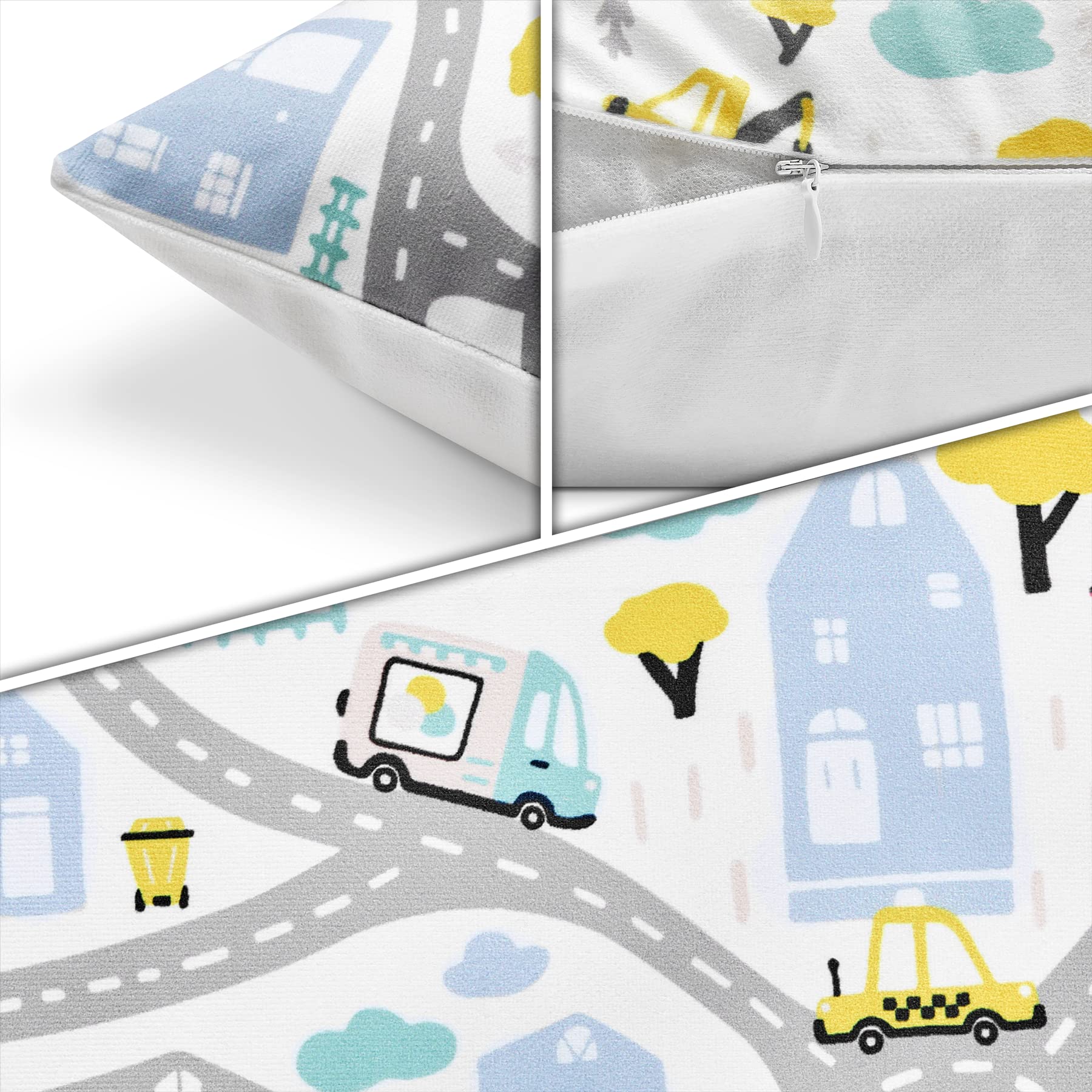 paco-home-2er-set-kissenbez-ge-45x45-cm-stra-e-auto-kinderzimmer-deko image 4
