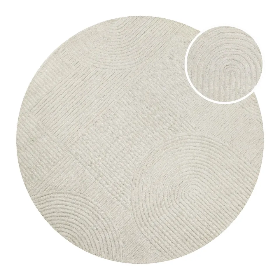 weconhome-hamptons-thirtysix-kurzflor-teppich-rund-creme-wei-aus-100-schurwolle- image 1