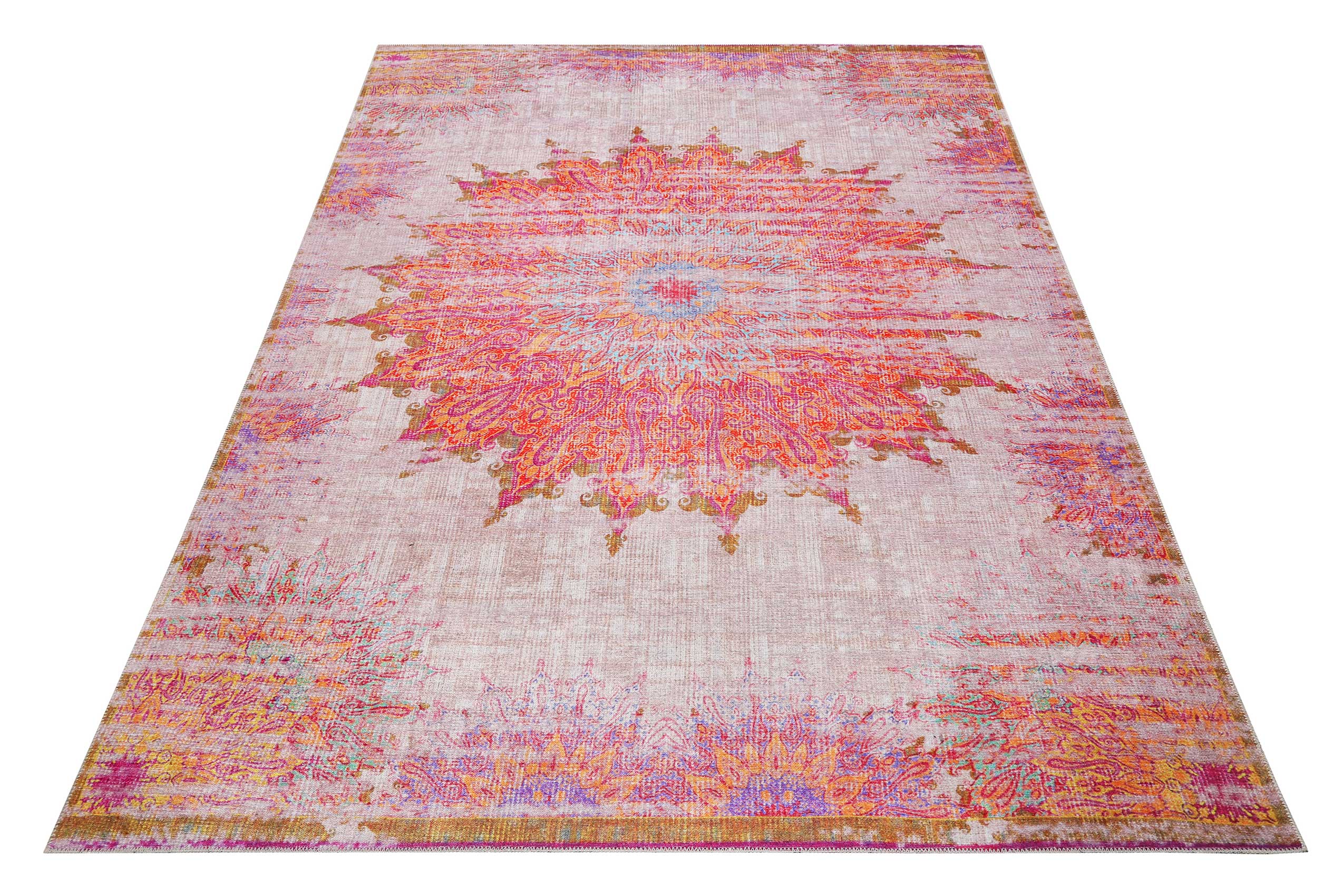 weconhome-sunkissed-vintage-teppich-beige-lila-gelb-blau-gewebt image 2