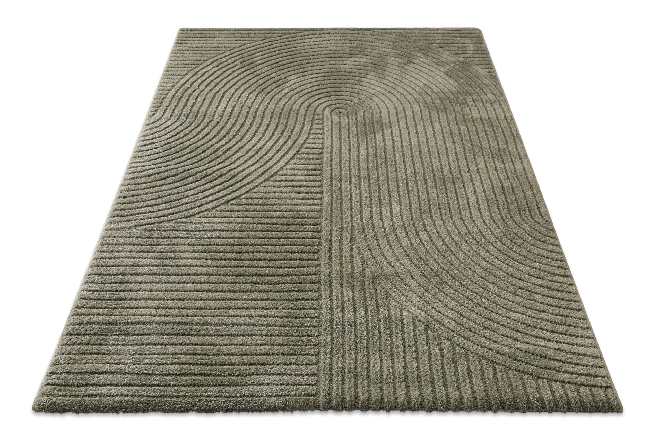 weconhome-kurzflorteppich-bolen-oliv-gr-n-3d-grafikmuster-jute-r-cken-14-mm-flor image 3