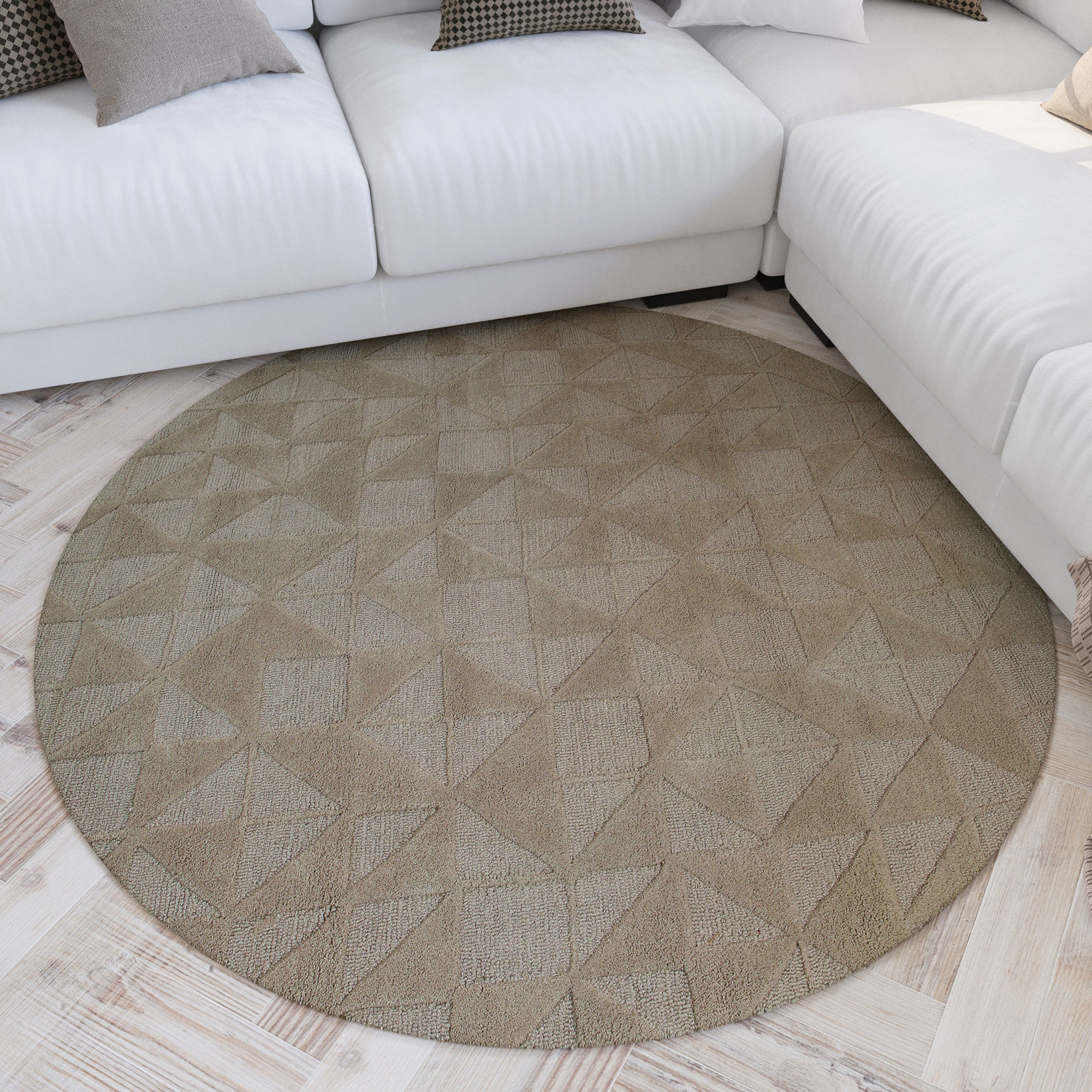 weconhome-hamptons-thirtyseven-kurzflor-teppich-rund-sand-beige-schurwolle image 2
