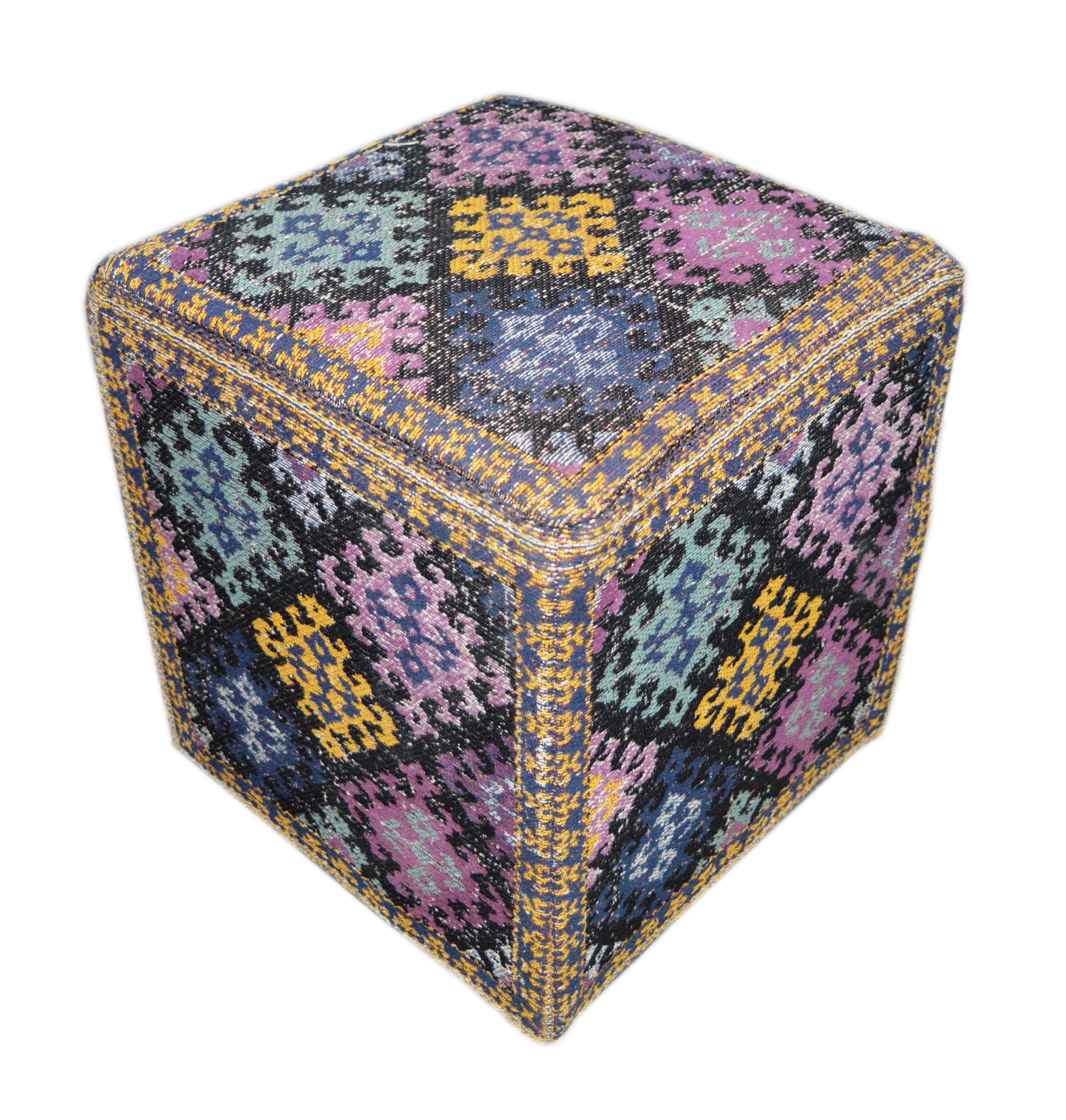 kayoom-solitaire-pouf-110-sitzhocker-mit-baumwoll-wollbezug-bunt image 1