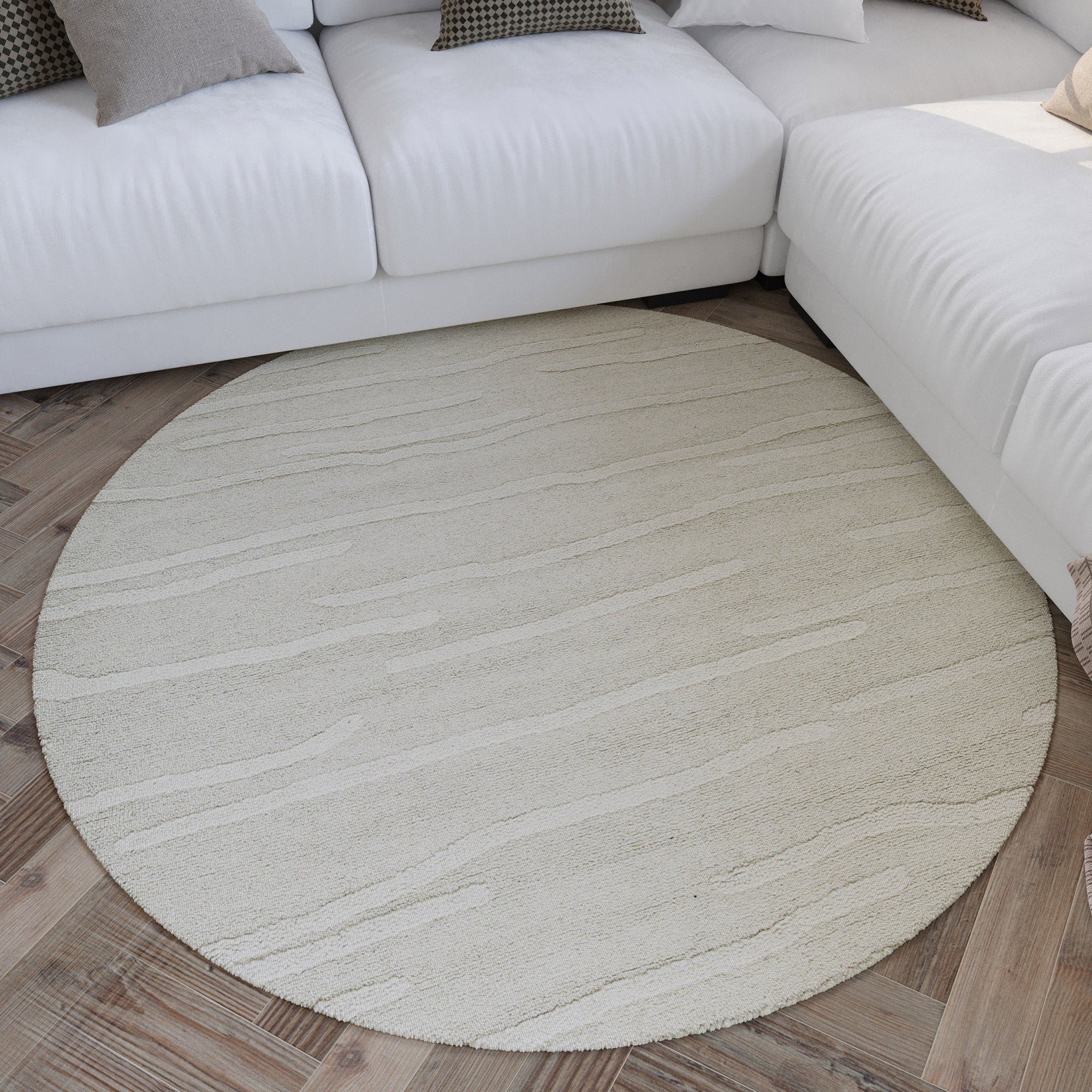 weconhome-hamptons-twenty-kurzflor-teppich-rund-creme-wei-aus-schurwolle image 2