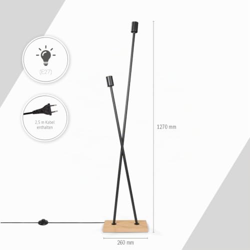 paco-home-vintage-stehlampe-e27-industrielle-stehleuchte-holz-stahl-zweiflammig image 7