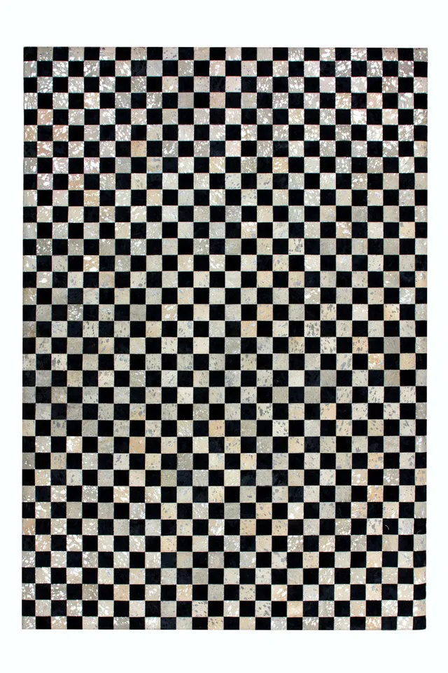 kayoom-rocket-210-lederteppich-in-patchwork-optik-mit-metallischen-applikationen image 1