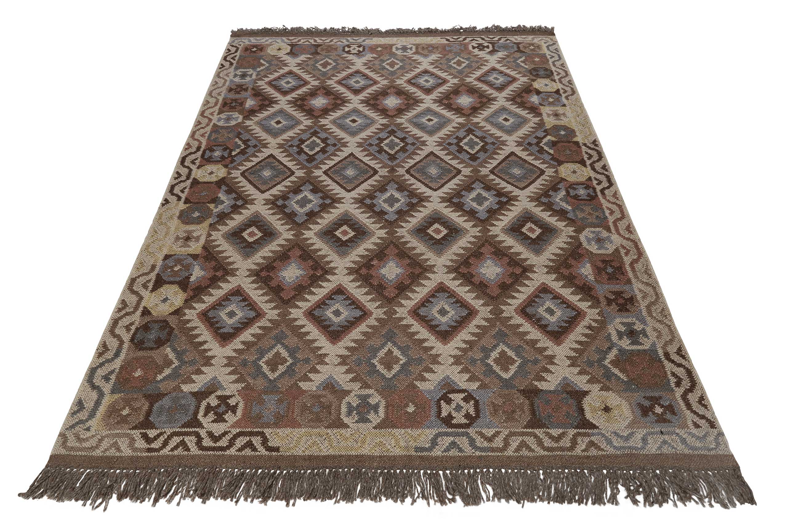weconhome-green-looop-kelim-teppich-migny-hellbraun-wolle image 3