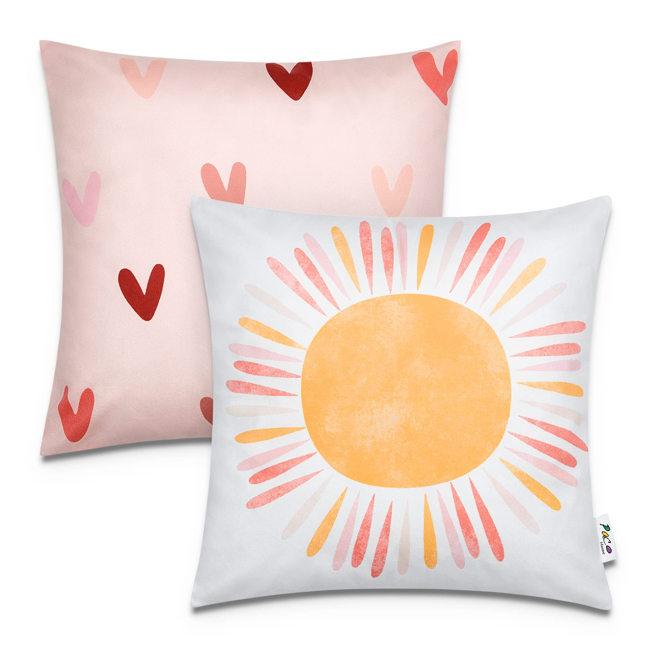 paco-home-2er-set-kissenbez-ge-45x45-cm-sonne-herz-kinderzimmer-deko image 1