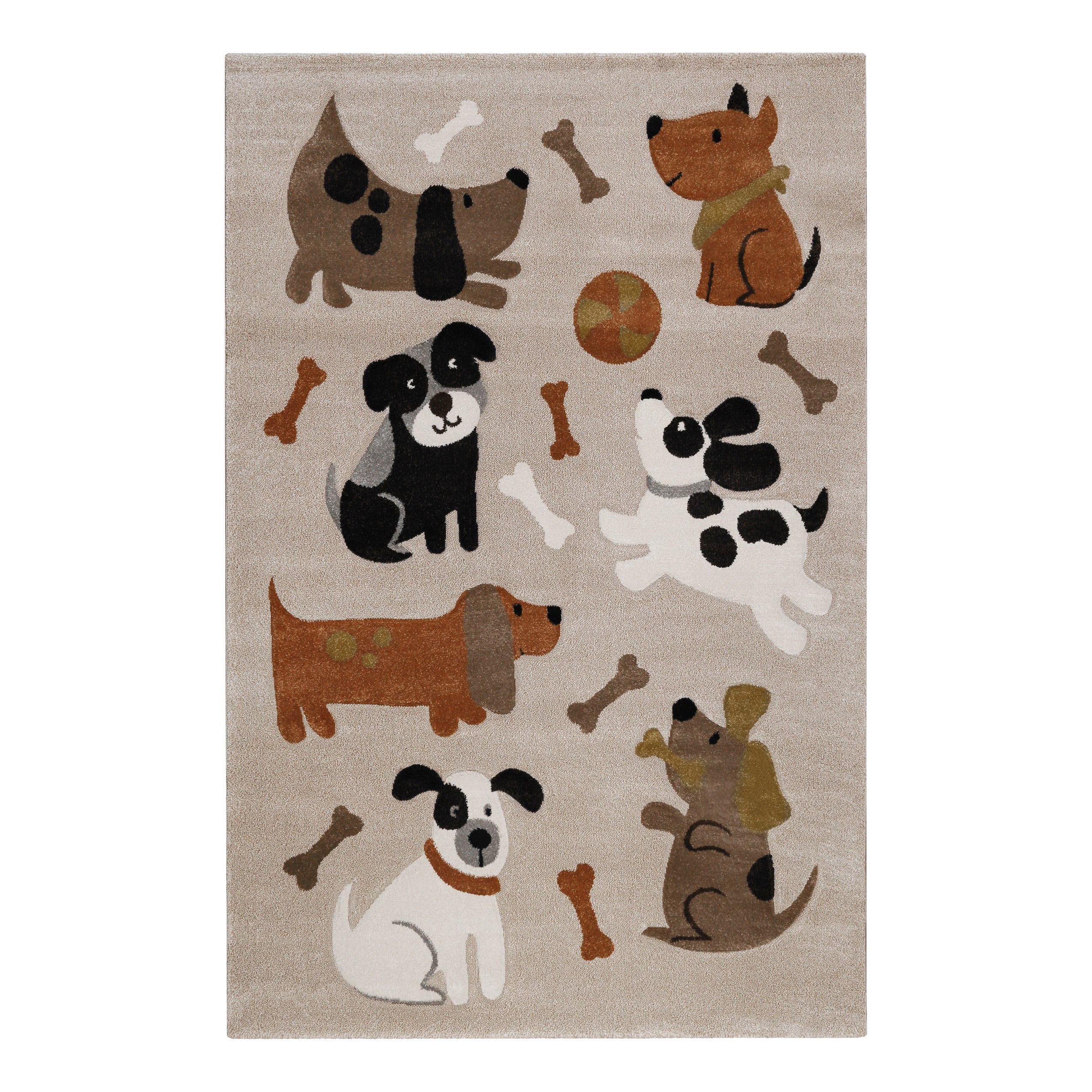 weconhome-smart-kids-kinderteppich-rocky-friends-sand-beige-meliert image 1