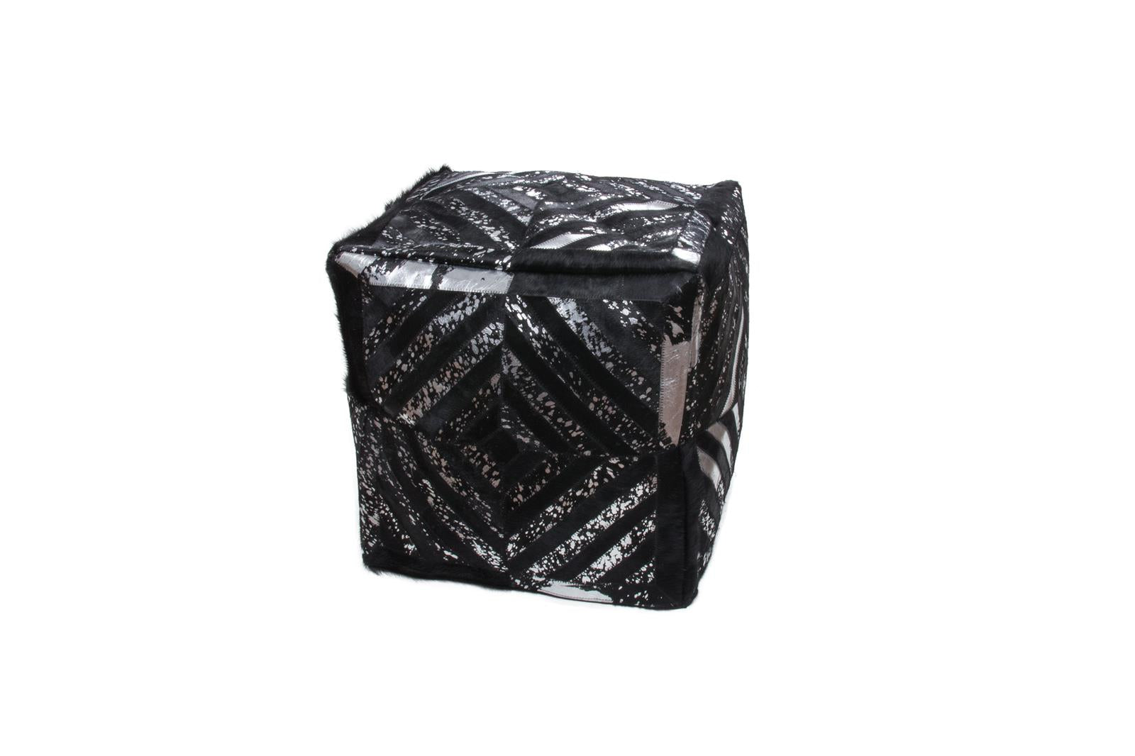 kayoom-spark-pouf-410-leder-sitzkissen-mit-rautenmuster image 7