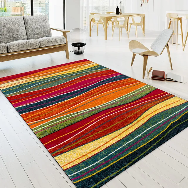 paco-home-kurzflor-teppich-modern-vintage-bunt-120x170-cm-abstrakte-muster-polyp image 1