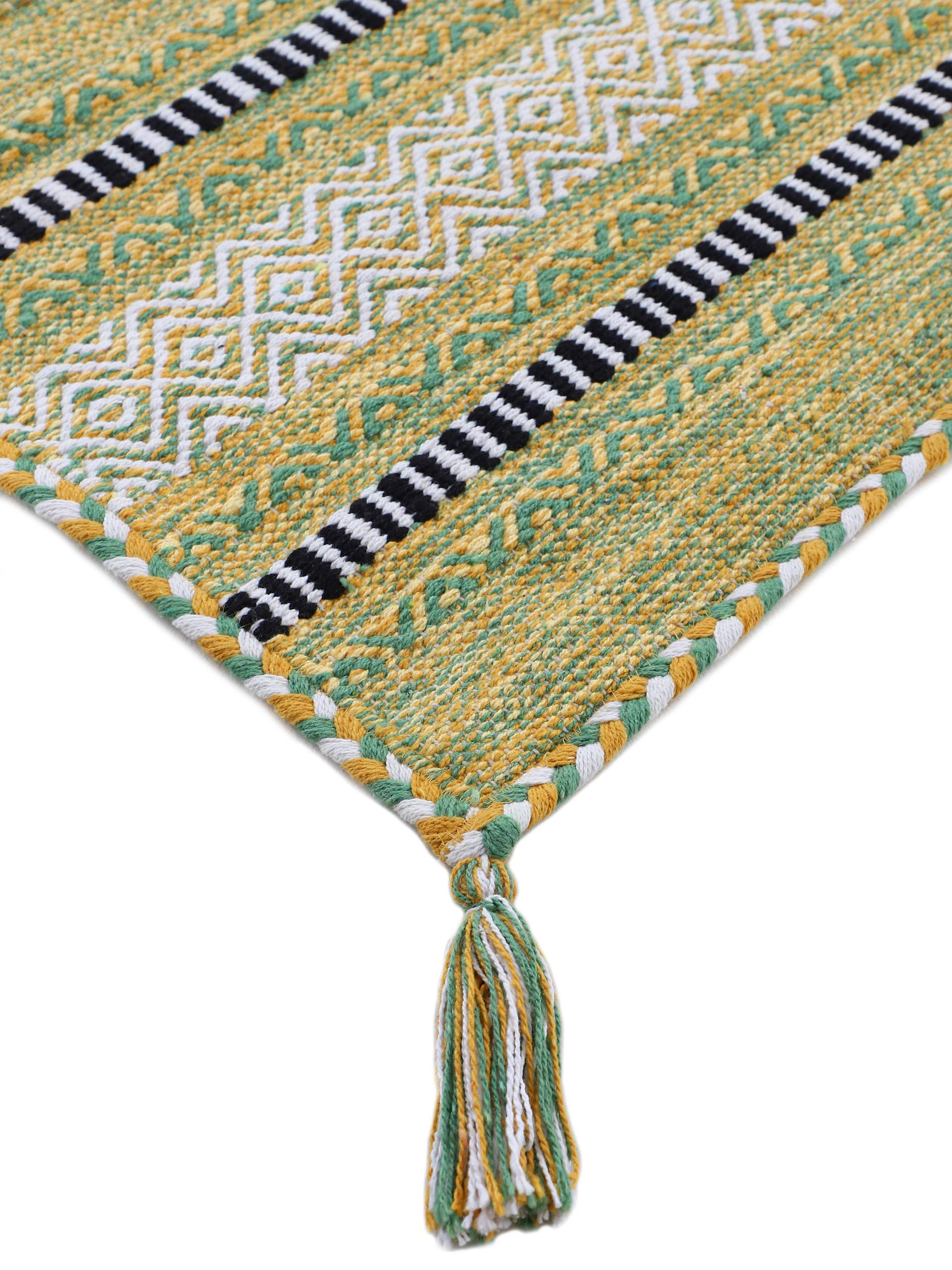 carpetfine-kelim-azizi-l-ufer-baumwolle-gelb-80x300-cm image 6