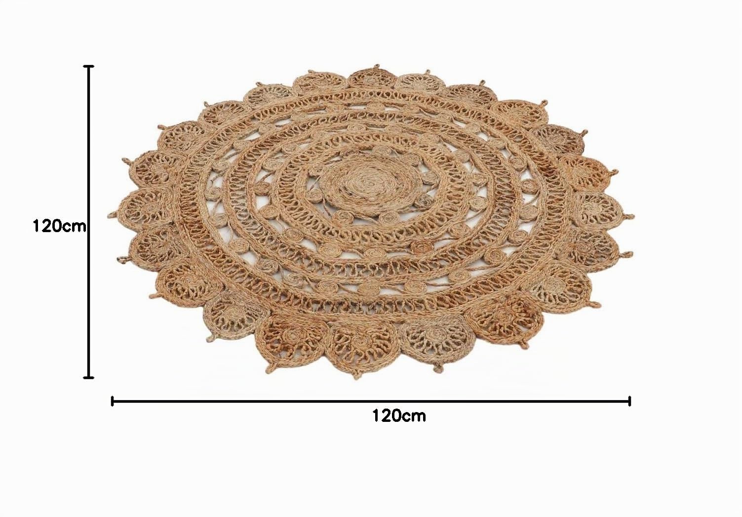 carpetfine-cate-juteteppich-rund-120-cm-natur-boho image 2