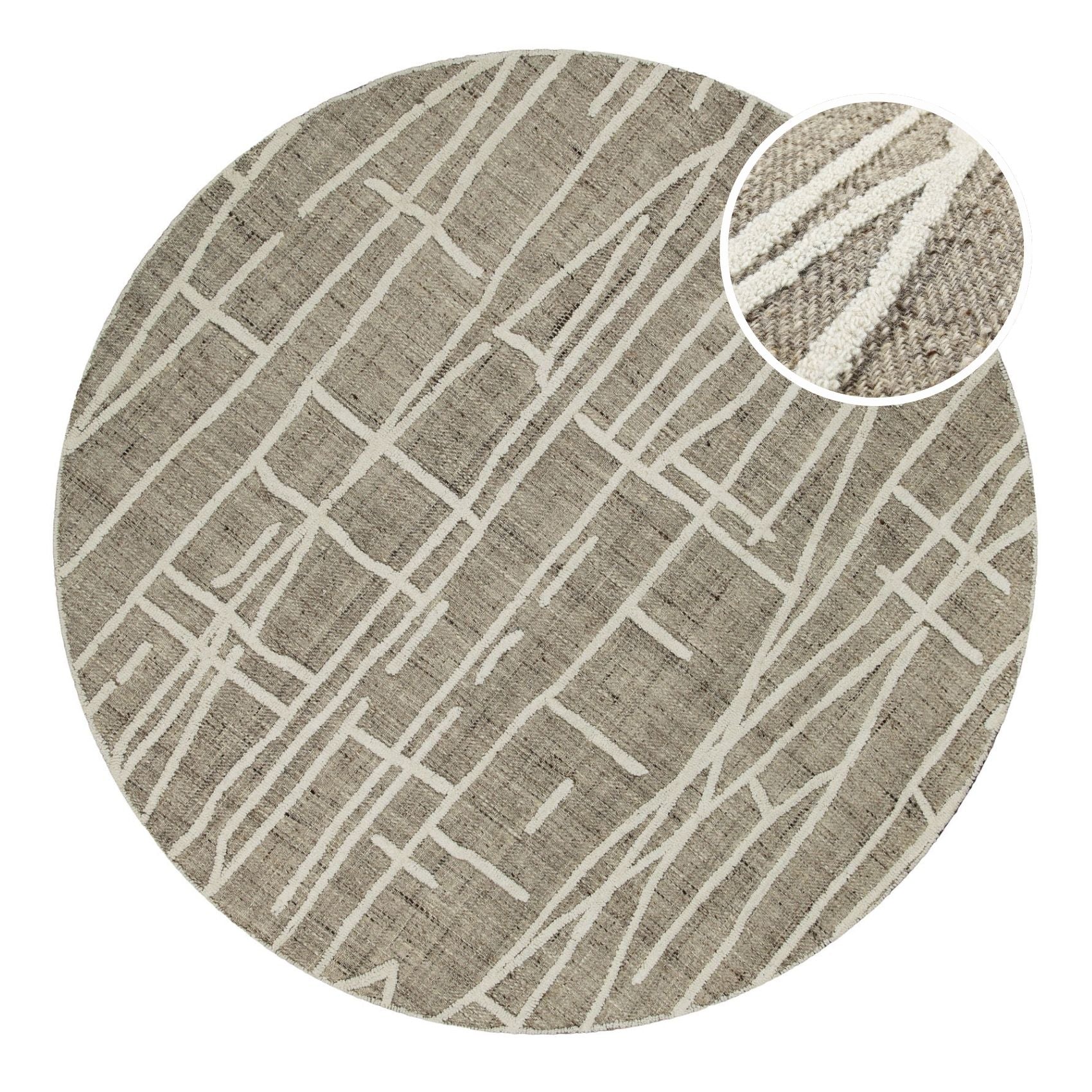 weconhome-hamptons-twentyfive-teppich-rund-taupe-meliert image 1