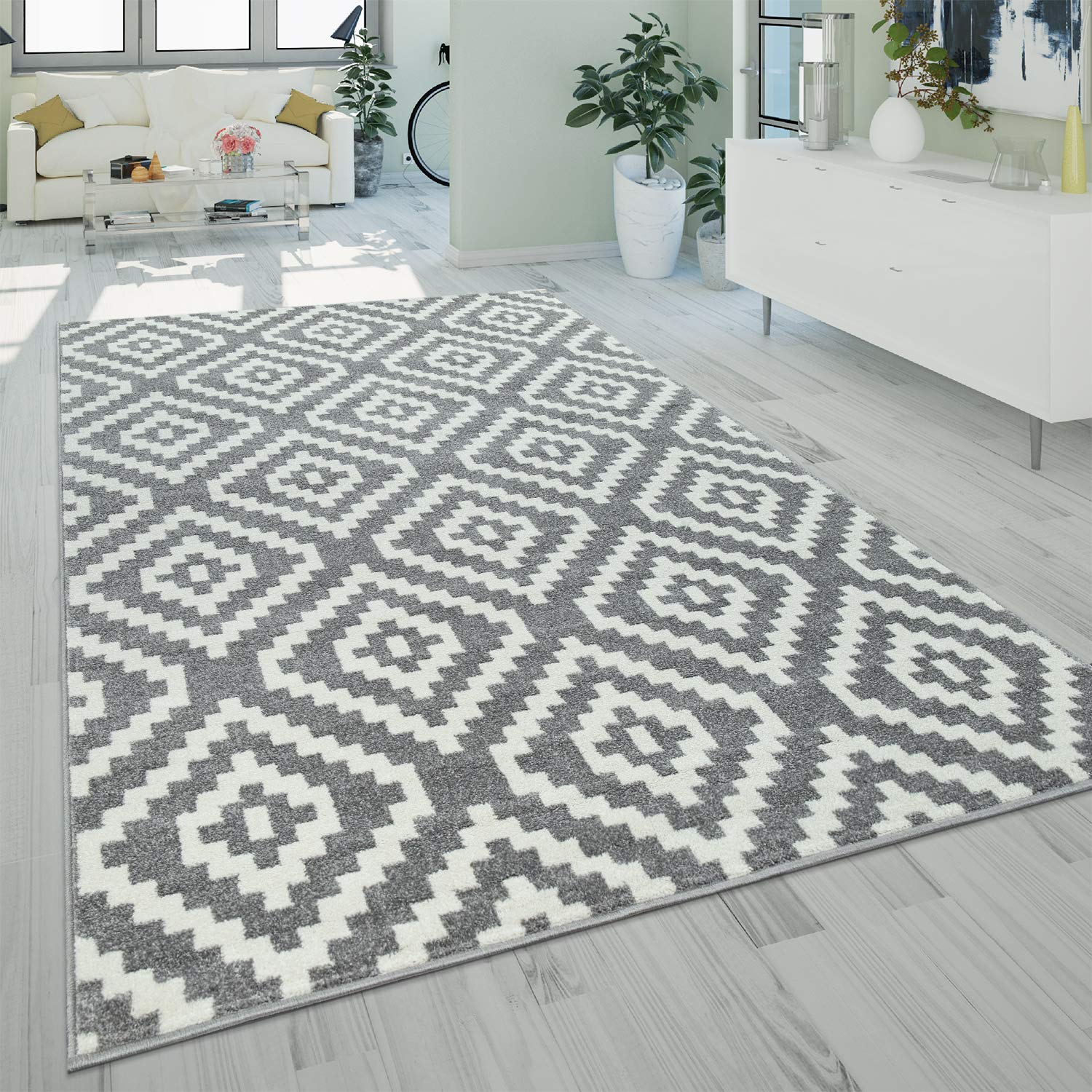 paco-home-metro-kurzflor-teppich-120x170-cm-blau-wei-rauten-ethno image 8