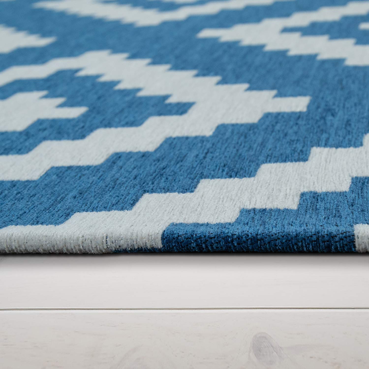 paco-home-teppich-metro-blau-wei-skandi-rauten-80x150-cm image 2