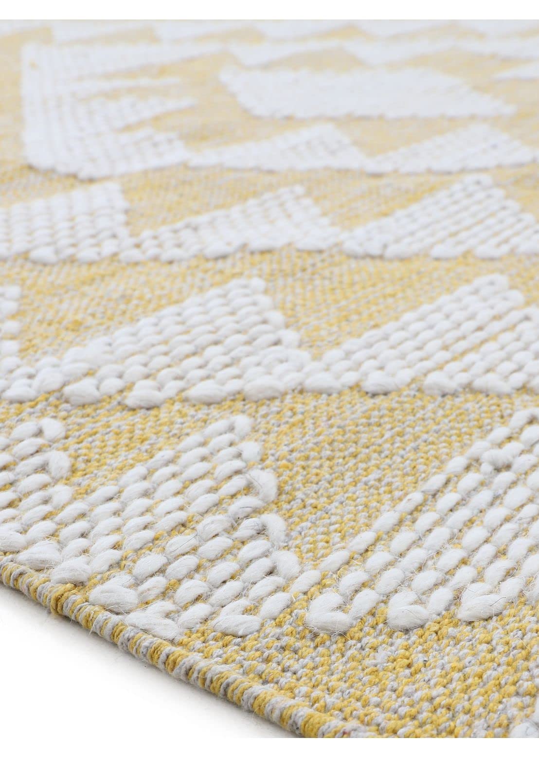 carpetfine-kelim-durry-baumwollteppich-gelb-80x150-cm image 7