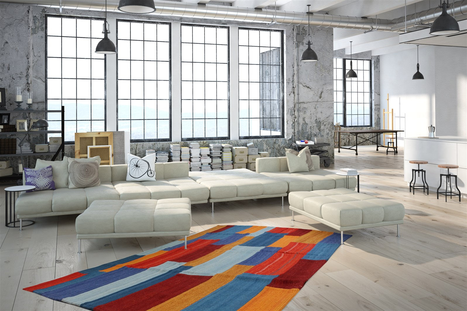 kayoom-radical-330-naturteppich-im-patchwork-design-handgefertigter-jacquard-kil image 3