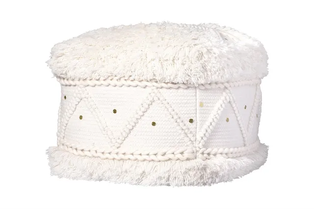 kayoom-pouf-bohist-525-hocker-im-boho-stil-mit-fransen-und-quasten image 1