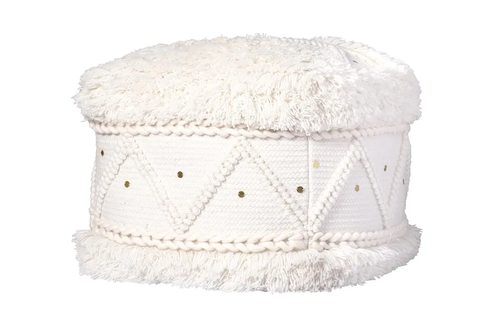 kayoom-pouf-bohist-525-hocker-im-boho-stil-mit-fransen-und-quasten image 1