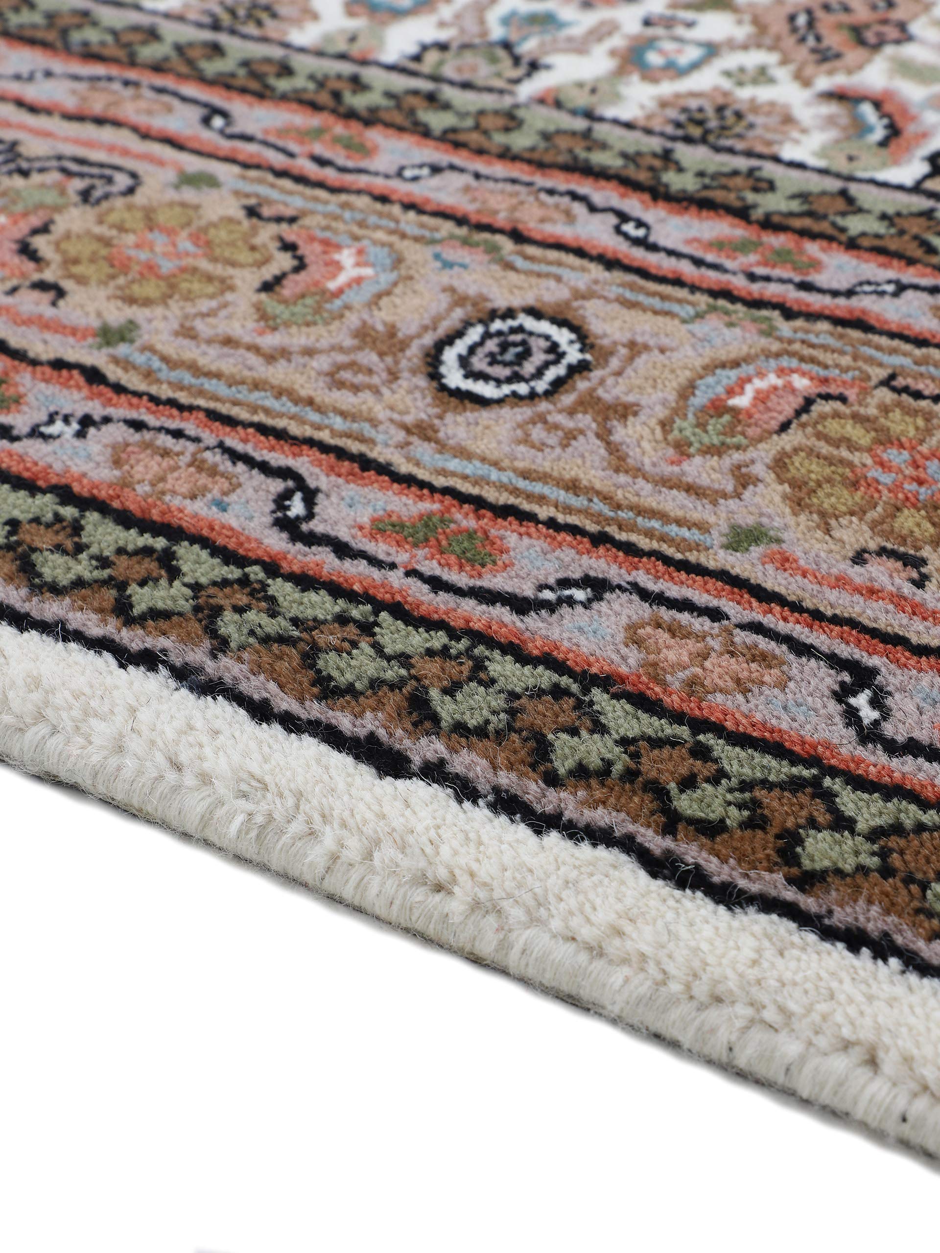 carpetine-bidjar-herati-teppich-l-ufer-creme-80x250-cm-handgekn-pft-wolle-baumwo image 6