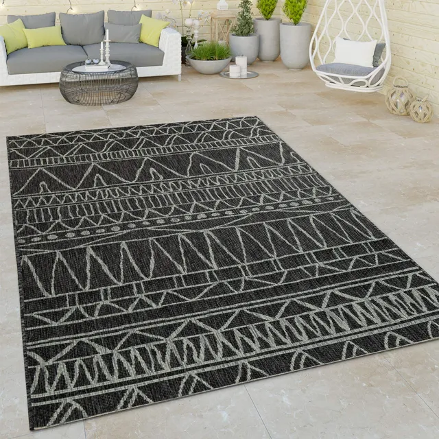 paco-home-sisalo-outdoor-teppich-sisaloptik-zickzack-schwarz-80x150-cm image 1