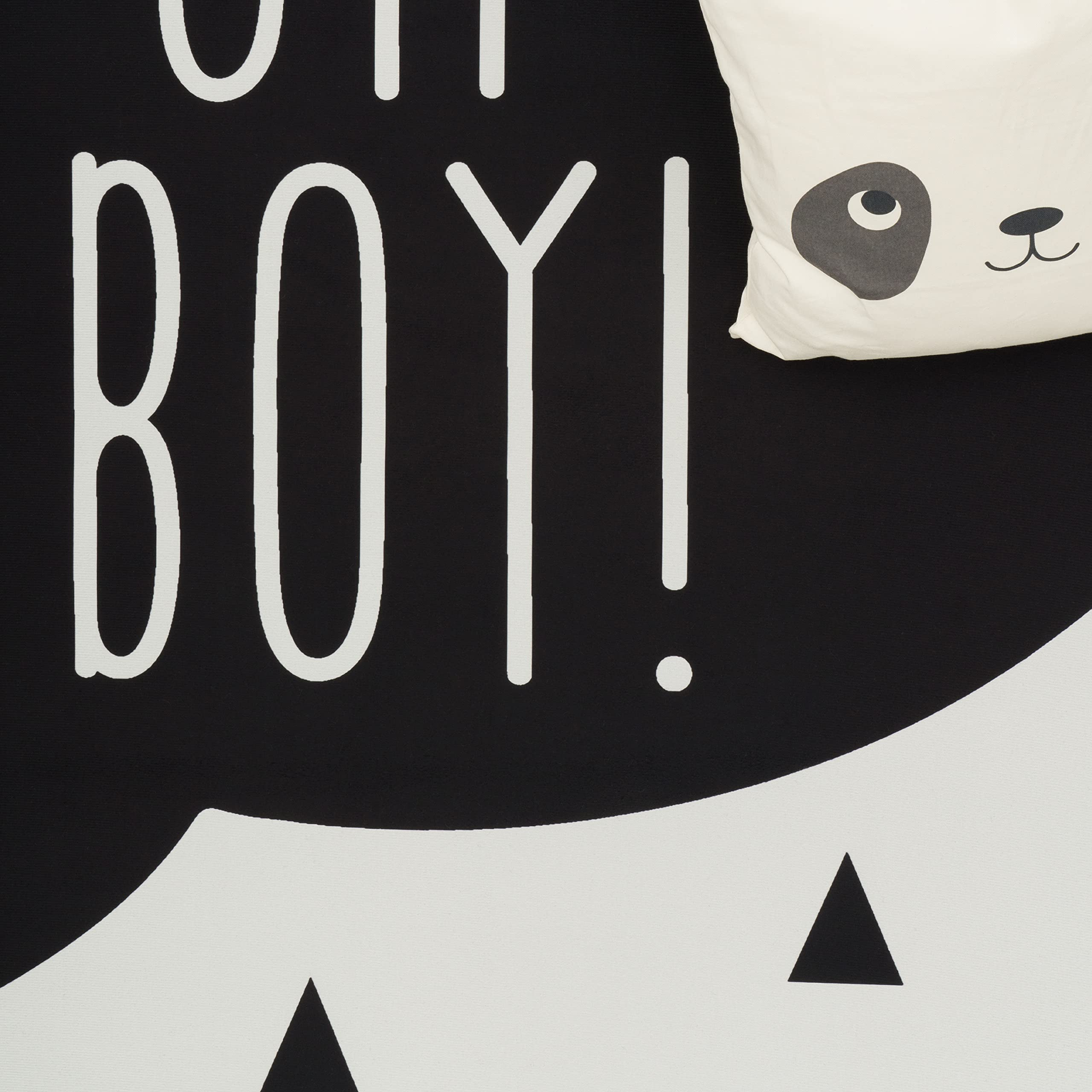 paco-home-kinderteppich-kinderzimmer-jungen-babyteppich-spruch-schwarz-wei-80x15 image 3