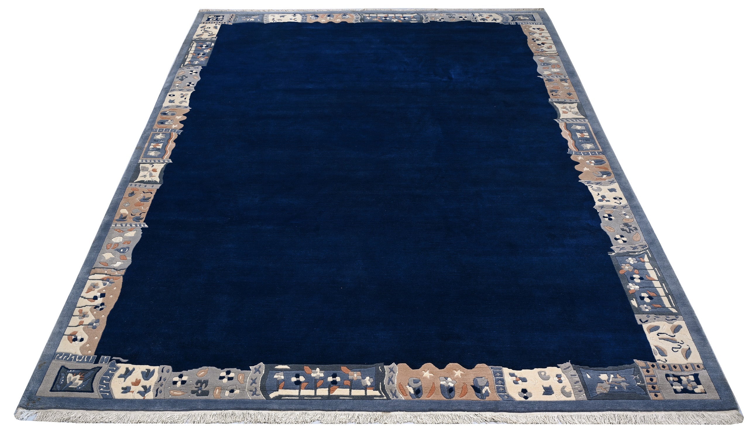 weconhome-handgekn-pfter-tibet-teppich-in-blau-mit-retro-bord-re-vintage-einzels image 5