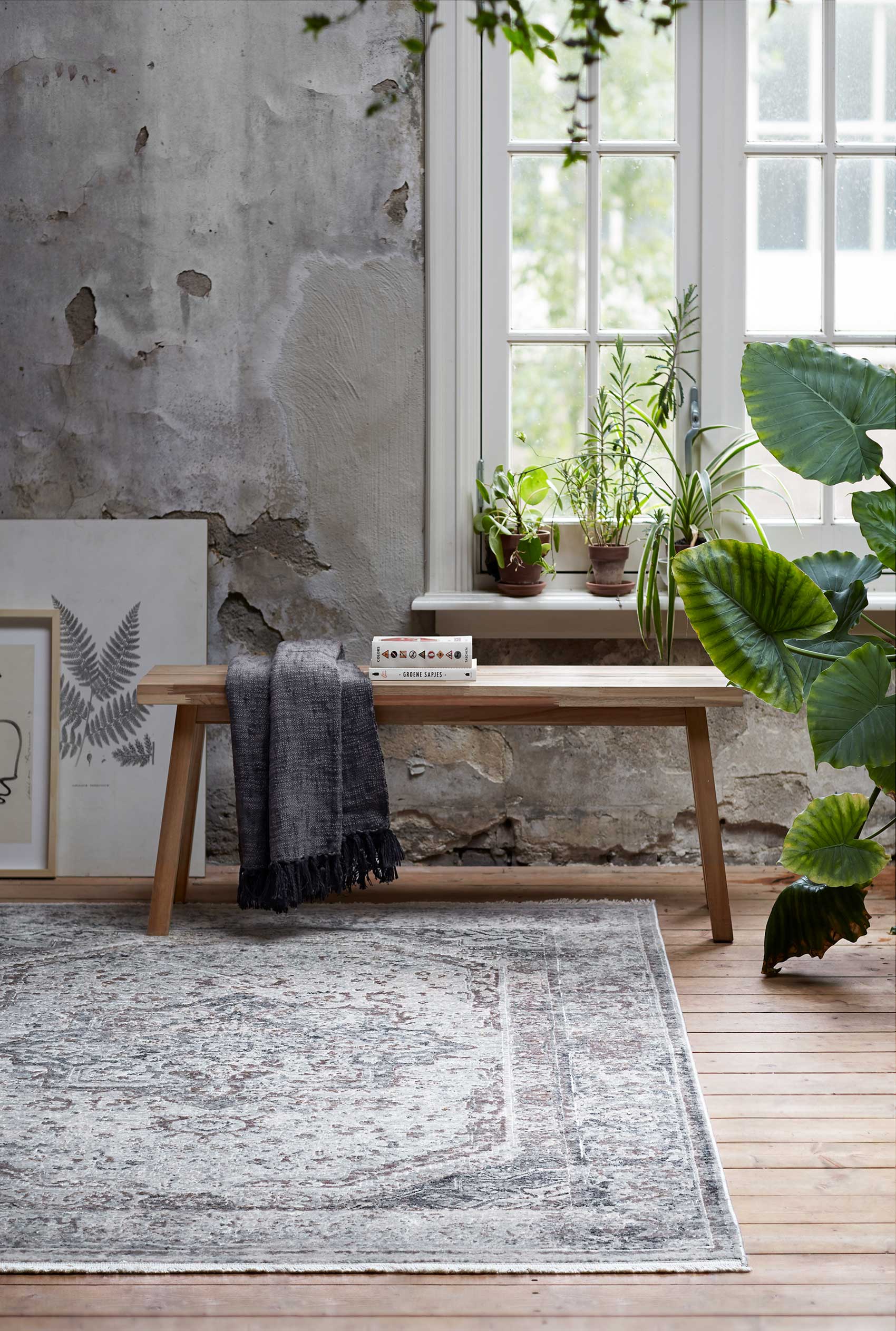 weconhome-soho-touch-teppich-grau-blau-vintage-kurzflor-gewebt image 7