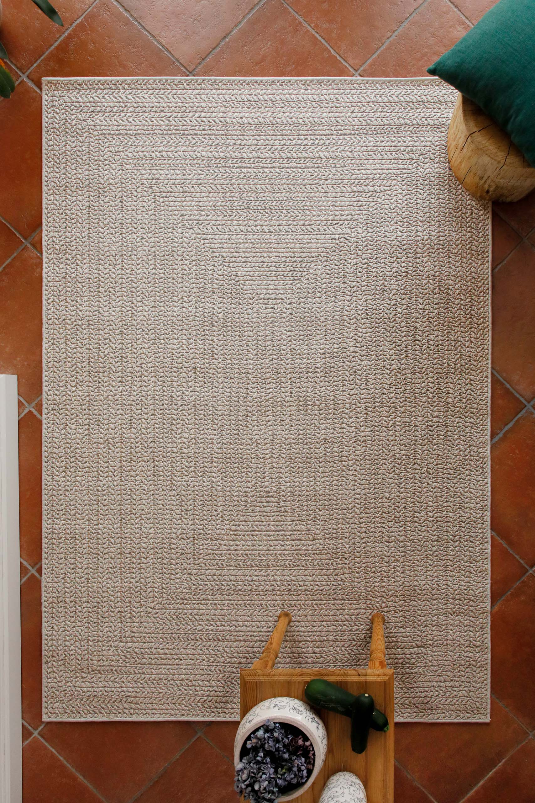 weconhome-in-outdoor-teppich-layo-in-beige-flachgewebter-wetterfester-teppich-f- image 2