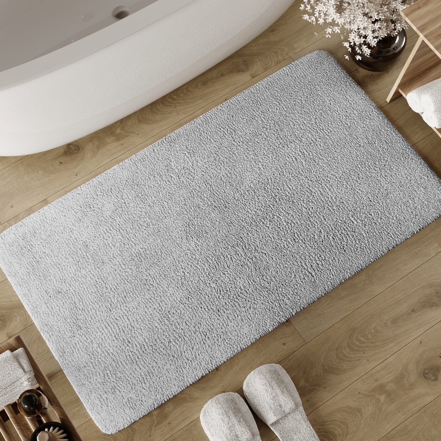 weconhome-basics-badteppich-erik-lichtgrau-100-baumwolle-20-mm-florh-he-rutschhe image 2