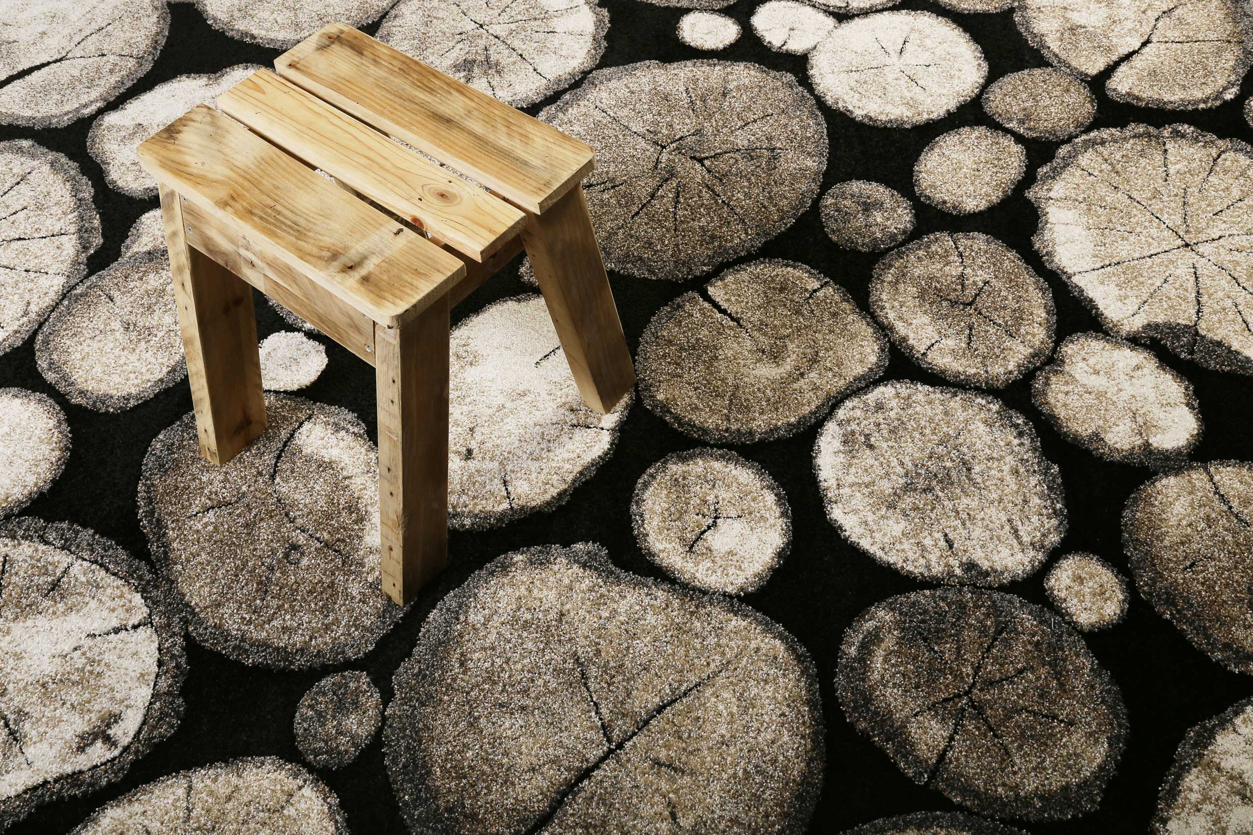 weconhome-kurzflor-webteppich-logs-holzbraun-schwarz-13-mm image 5