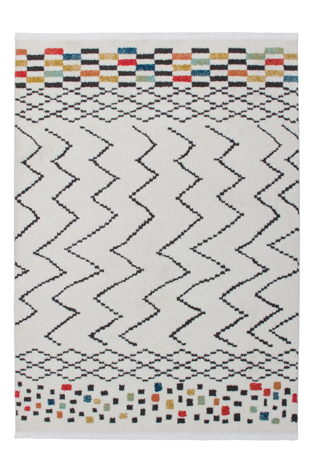 kayoom-agadir-410-kurzflorteppich-zickzack-muster-ethno-design-polypropylen-poly image 1
