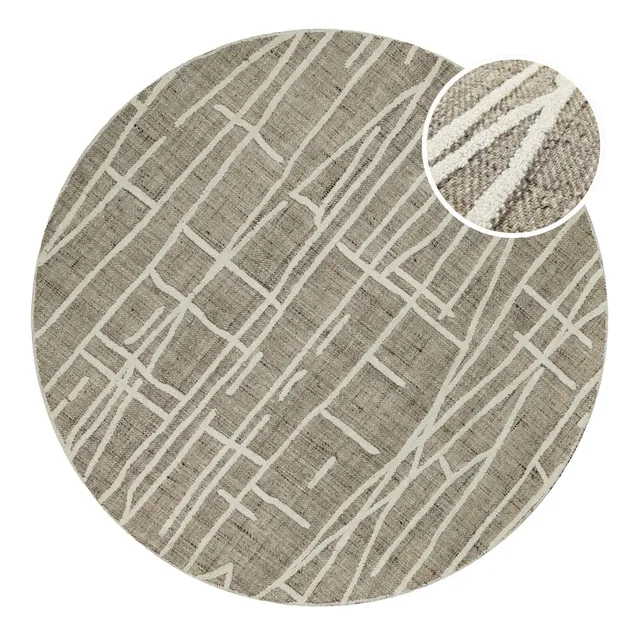 weconhome-hamptons-twentyfive-teppich-rund-taupe-meliert image 1