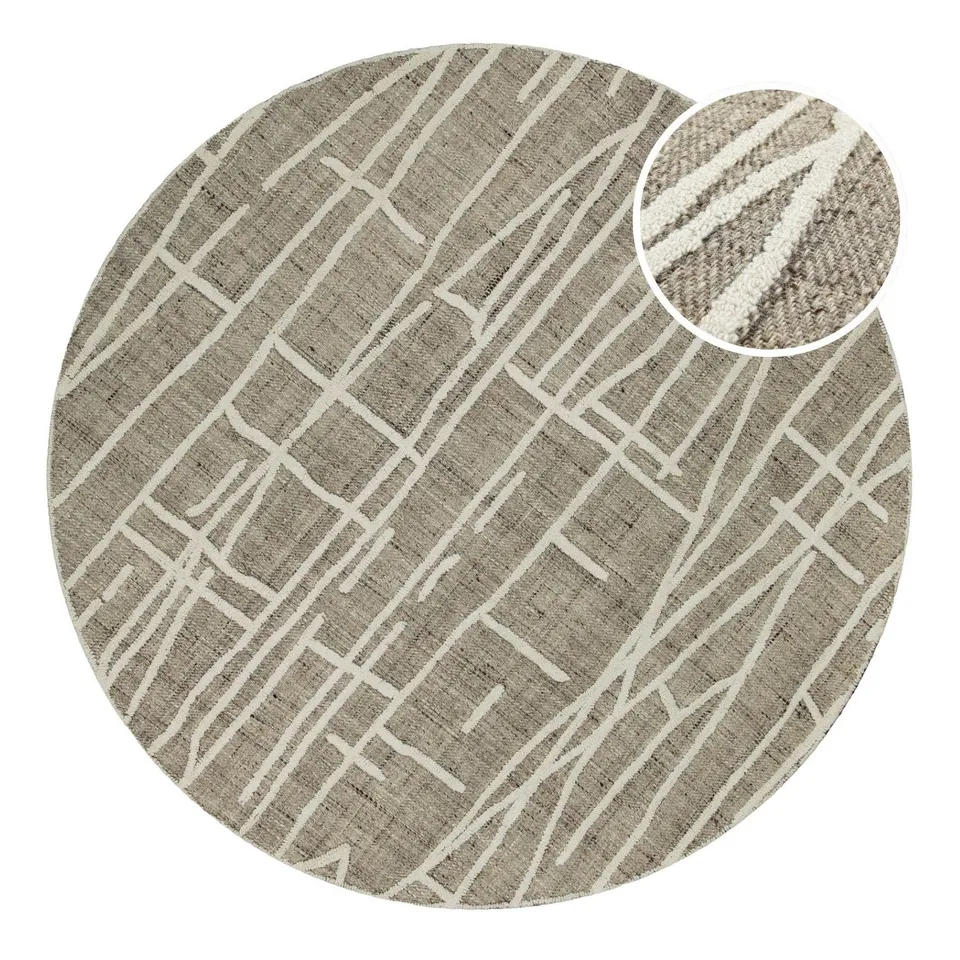weconhome-hamptons-twentyfive-teppich-rund-taupe-meliert image 1