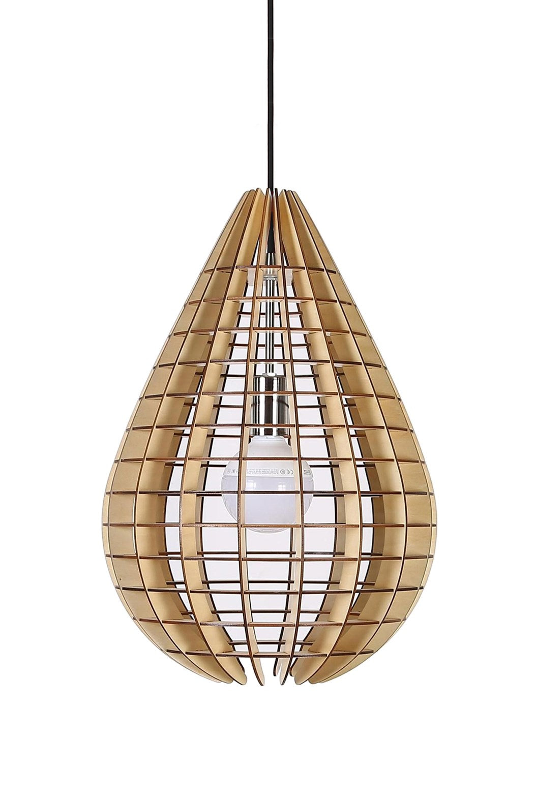 kayoom-h-ngelampe-illumination-holz-design-h-ngelampe-birnenf-rmig-naturholz image 1