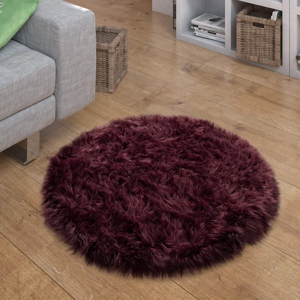 paco-home-kunstfell-fellteppich-rund-30-cm-lila image 1