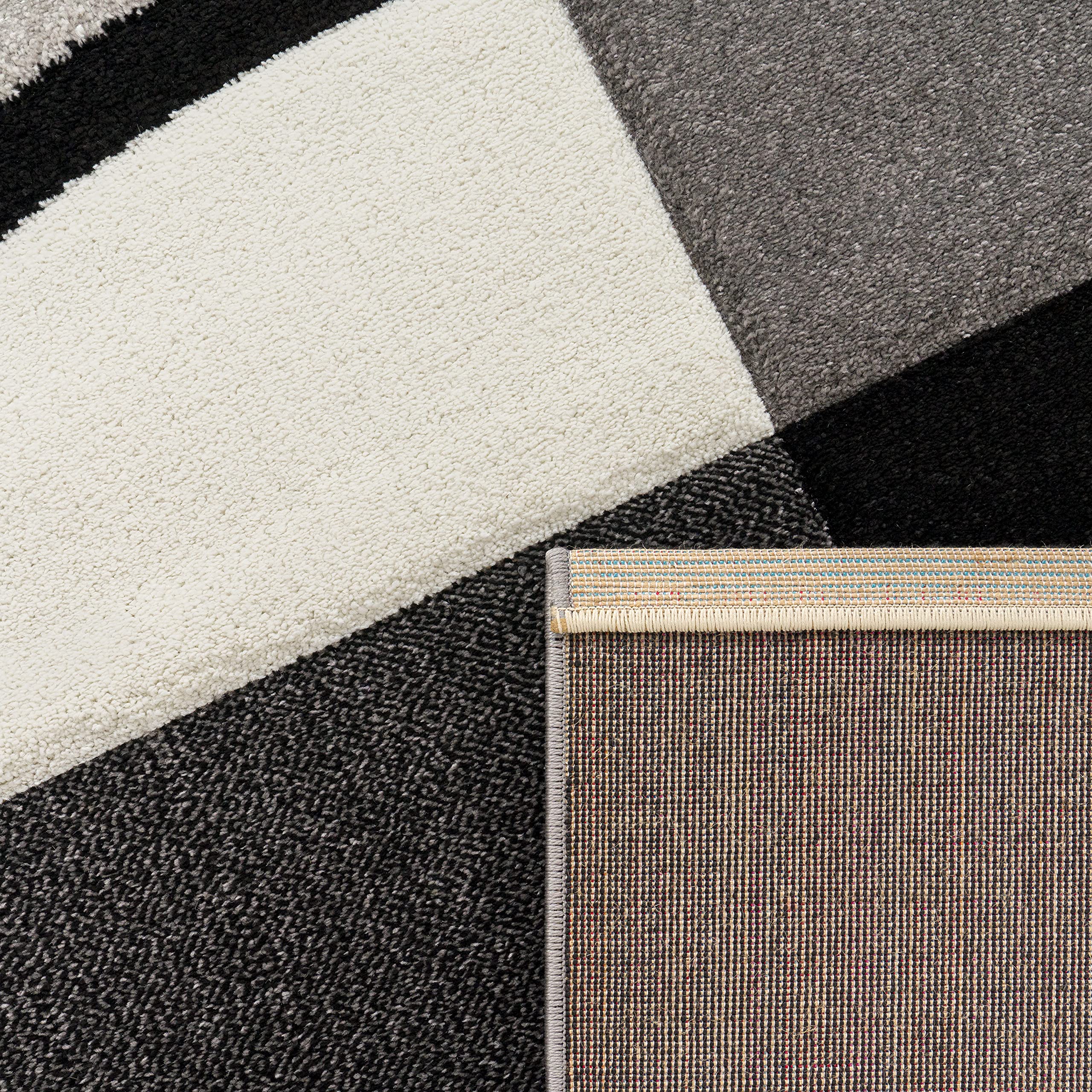 paco-home-designer-kurzflor-teppich-120x170-cm-schwarz-weiss-grau-kariert image 4