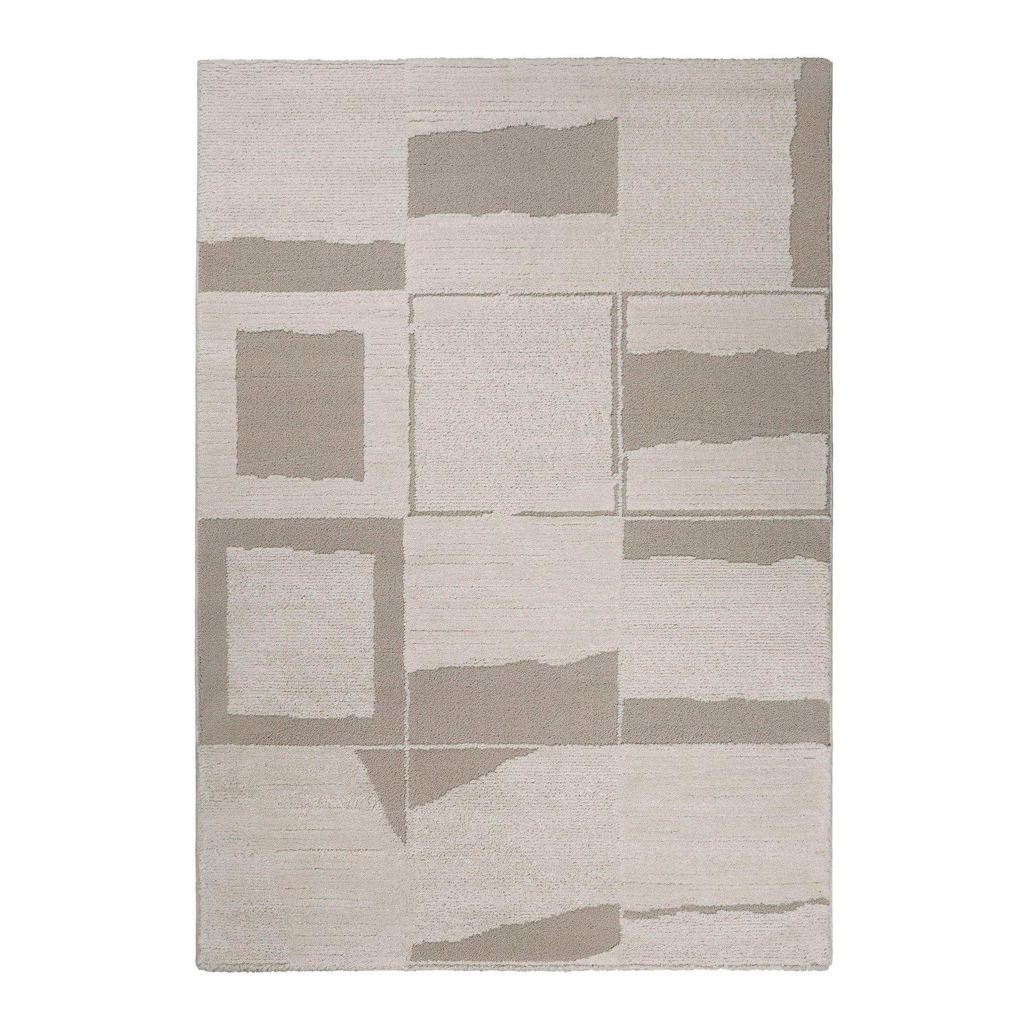 weconhome-ingvar-kurzflor-teppich-creme-beige-karo image 2