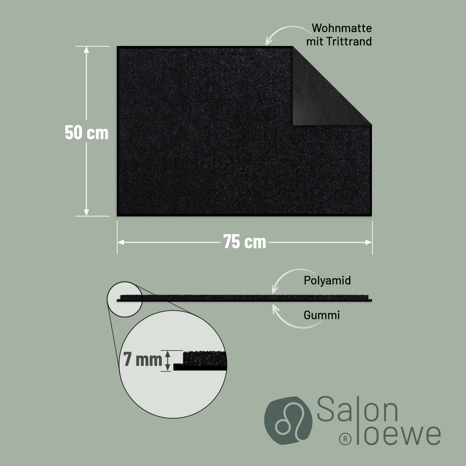 salonloewe-schwarz-l-ufer-50-x-75-cm-einfarbige-fu-matte-polyamid-rutschfest image 4
