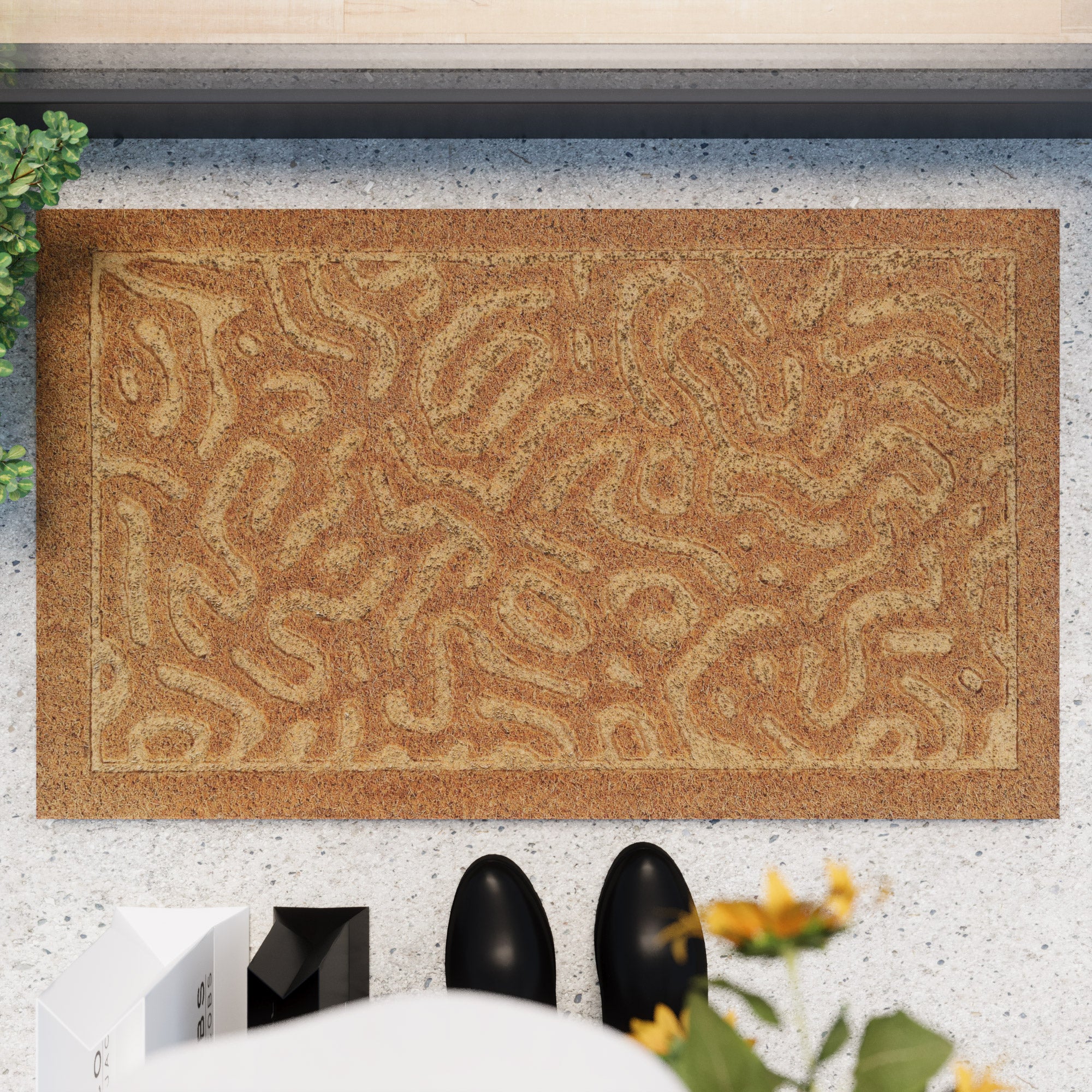 weconhome-desert-doodle-fu-matte-kokos-natur-eckig image 2