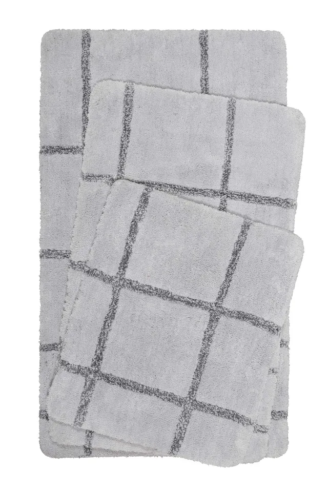 homie-living-badteppich-casa-bianco-grau-geometrisches-design-anti-rutsch-oeko-t image 1