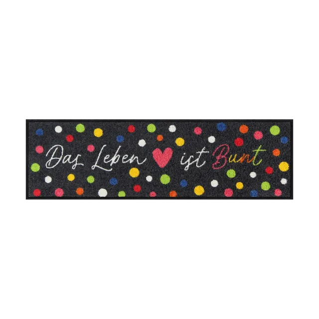 salonloewe-buntes-leben-fu-matte-30-x-100-cm-bunte-eingangsmatte-mit-herz-und-sc image 1