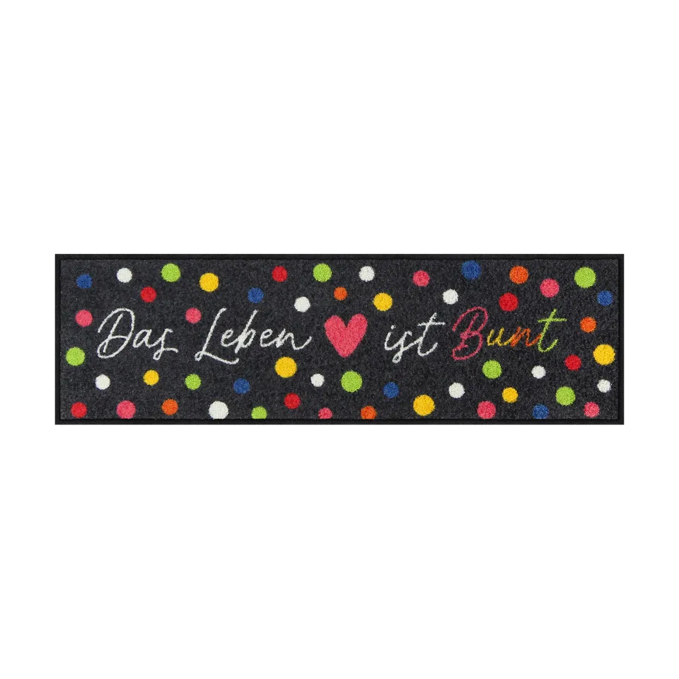 salonloewe-buntes-leben-fu-matte-30-x-100-cm-bunte-eingangsmatte-mit-herz-und-sc image 1
