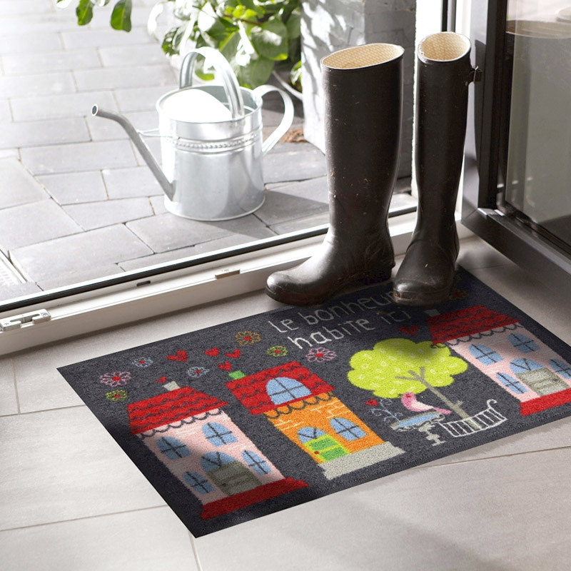 salonloewe-le-bonheur-eingangsmatte-50-x-75-cm-schmutzfangmatte-mit-h-user-und-h image 2